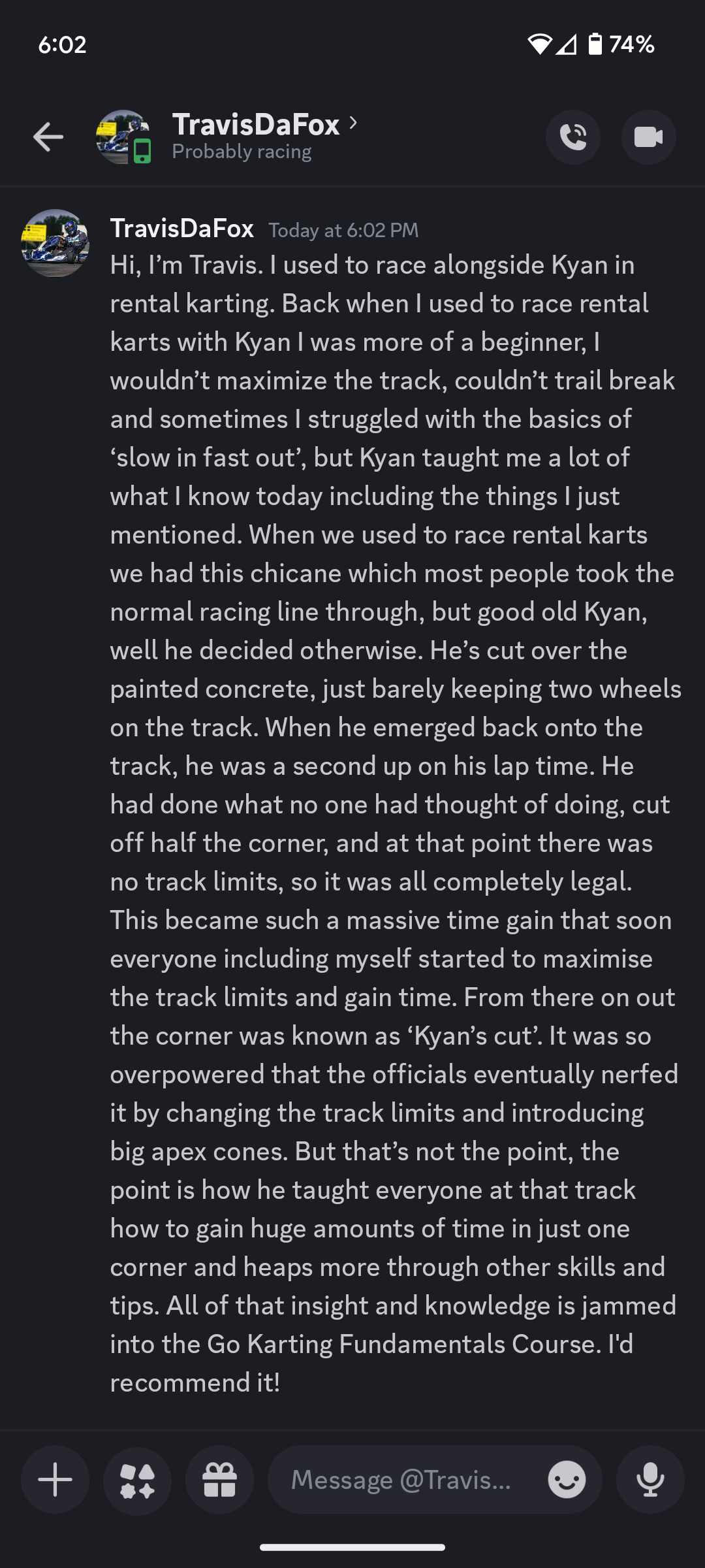 Travis — student result screenshot